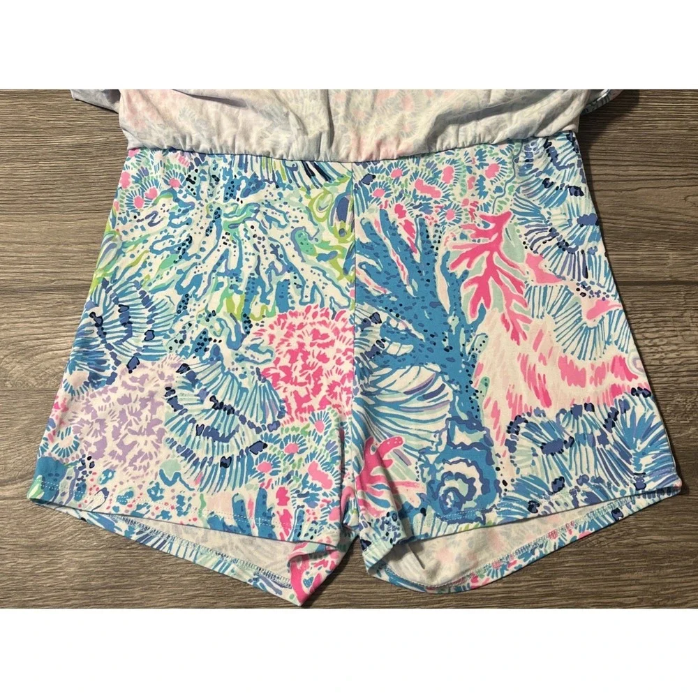 Lilly Pulitzer Alessa Sink or Swim Elastic Waist Skort Romper Size Medium - Picture 5 of 13